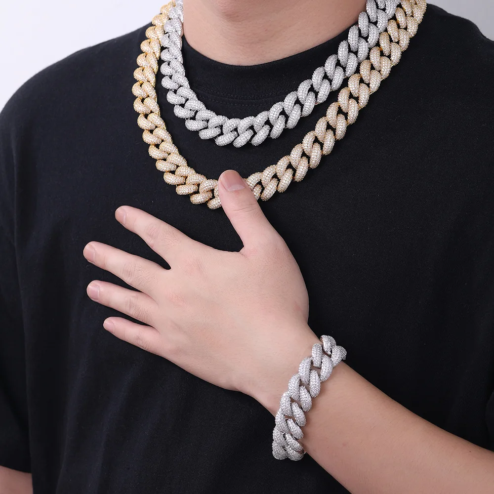 20mm Full Pave Bubble Cuban Chain Necklace & Bracelet Set, Zirconia Inlaid, Niche and Unique Hip Hop Jewelry
20mm Full Pave Bubble Cuban Chain Necklace & Bracelet Set, Zirconia Inlaid, Niche and Unique Hip Hop Jewelry