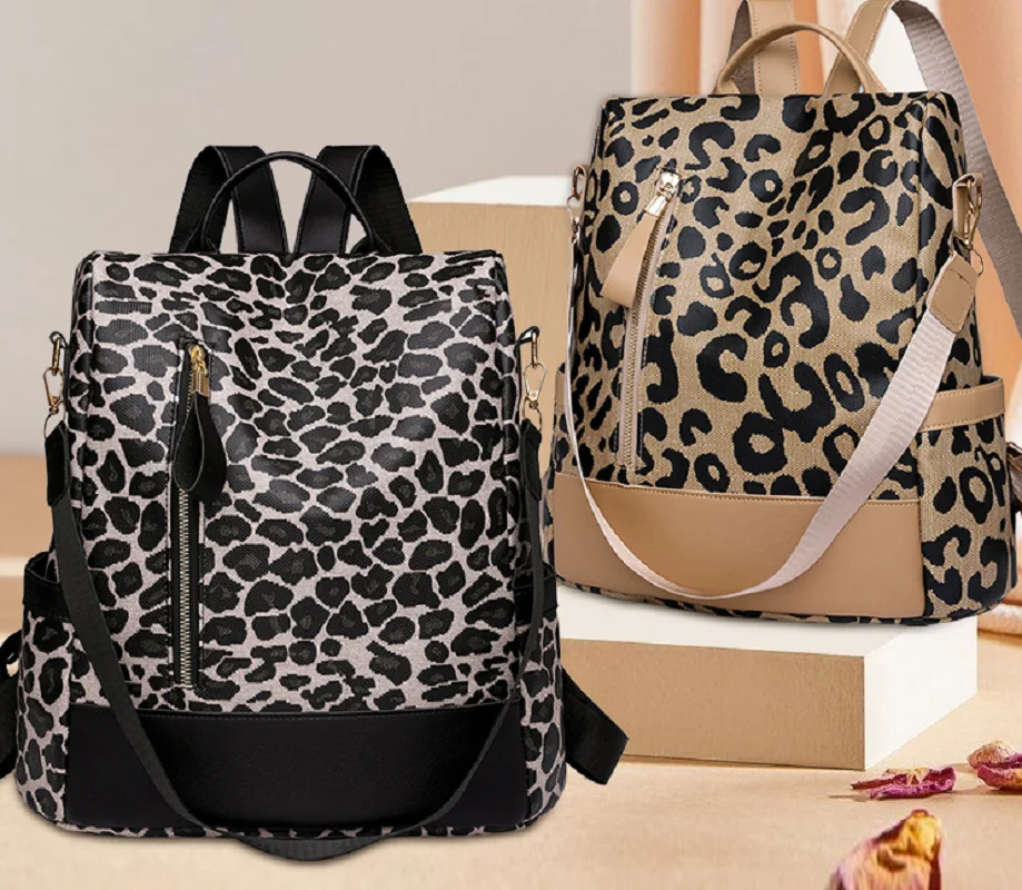 Korean Women's Fashion Leopard Design Large Capacity Anti Theft Travel Backpack High Quality Leather Shoulder Bags School Bag
Korean Women's Fashion Leopard Design Large Capacity Anti Theft Travel Backpack High Quality Leather Shoulder Bags School Bag
