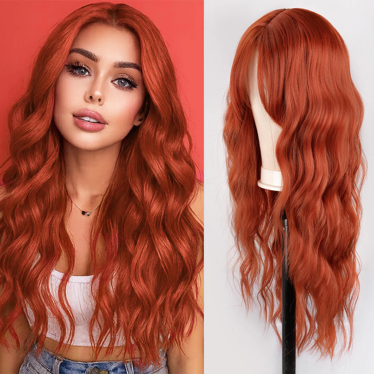 26-дюймовые синтетические длинные светлые парики с челкой, волнистые парики из термостойкого волокна, парики для повседневного использования на вечеринке для женщин
26-дюймовые синтетические длинные светлые парики с челкой, волнистые парики из термостойкого волокна, парики для повседневного использования на вечеринке для женщин