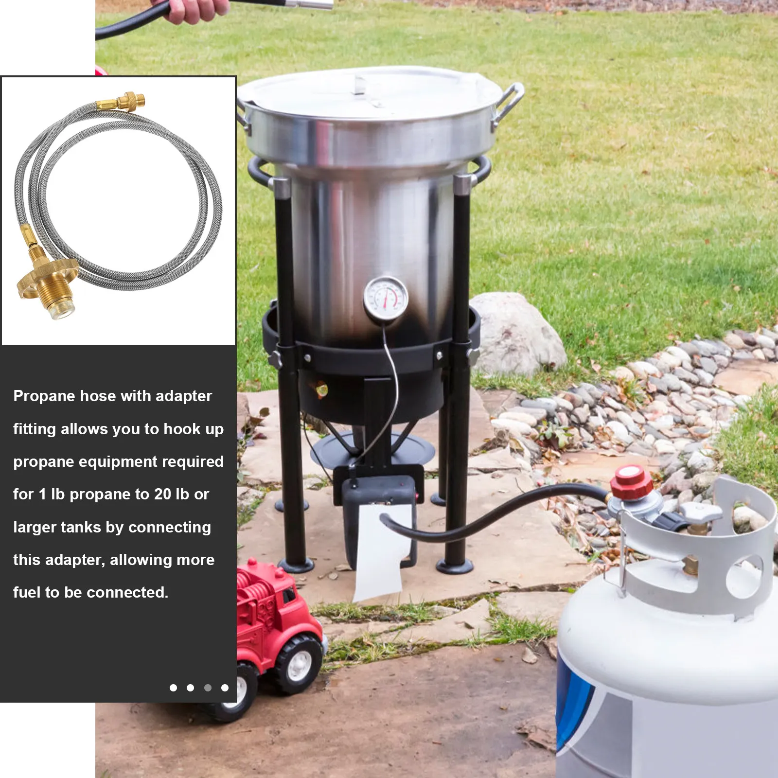 Propane Hose Adapter 1lb to 20lb Gas Pipe for Camping Stove BBQ Grill Lightweight Durable Brass Connector
Propane Hose Adapter 1lb to 20lb Gas Pipe for Camping Stove BBQ Grill Lightweight Durable Brass Connector