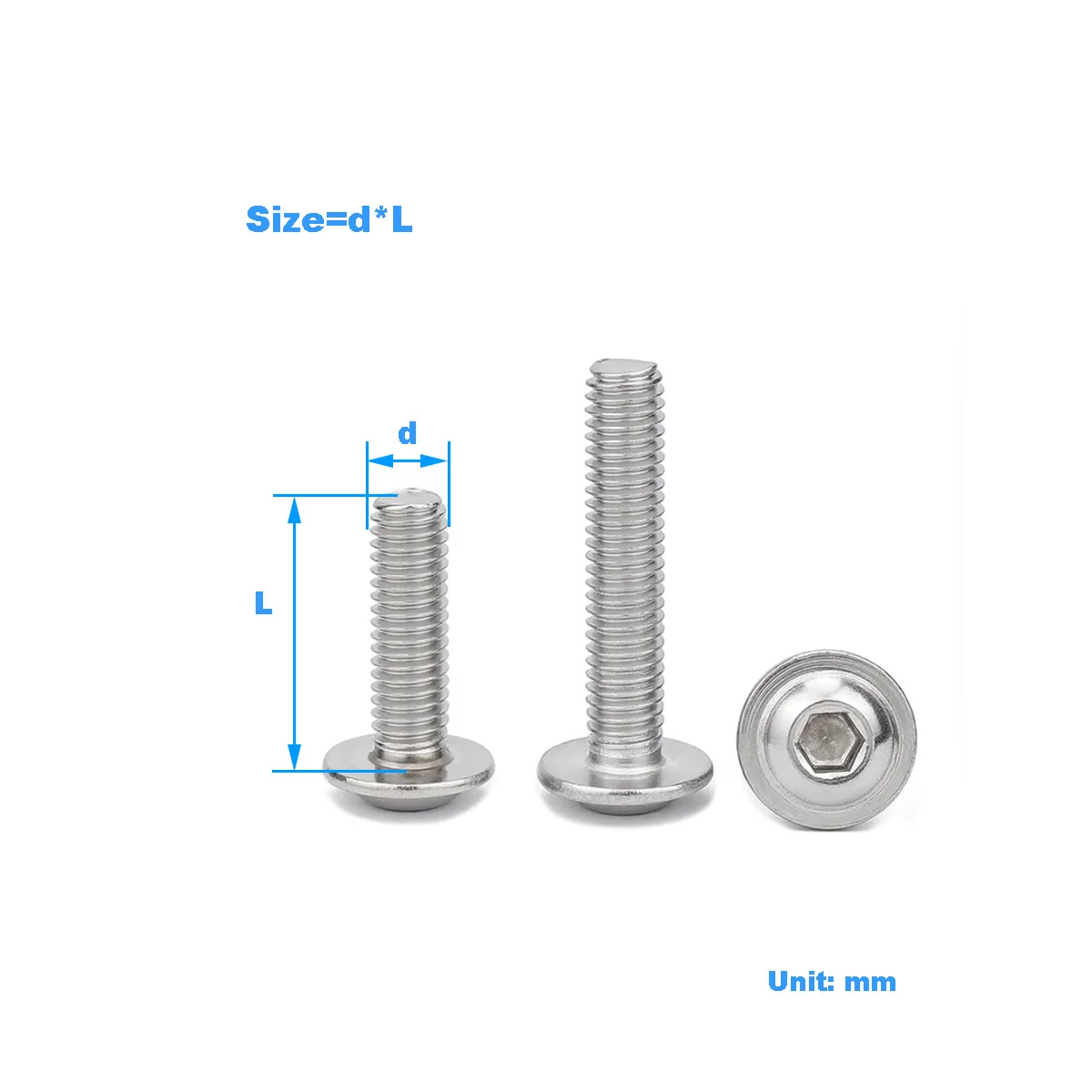 304 Stainless Steel Round Socket Head Screw With Washer / Half Round Head Bolt M3M4M5M6M8M10
304 Stainless Steel Round Socket Head Screw With Washer / Half Round Head Bolt M3M4M5M6M8M10