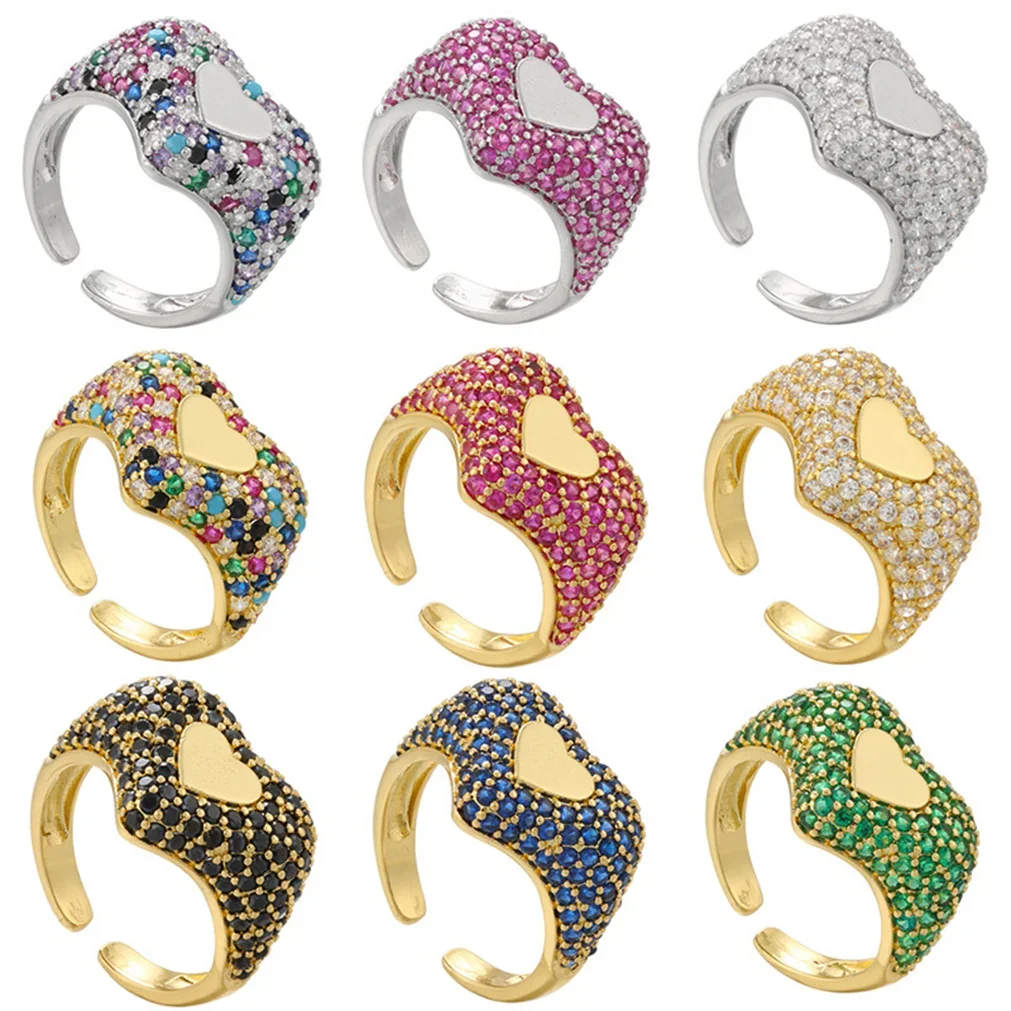 Romantic Ring for Couple Micro Paved Artificial Stone Zircon Silver/Gold Colour Heart-shaped Brass Jewelry Lover's Accessories
Romantic Ring for Couple Micro Paved Artificial Stone Zircon Silver/Gold Colour Heart-shaped Brass Jewelry Lover's Accessories