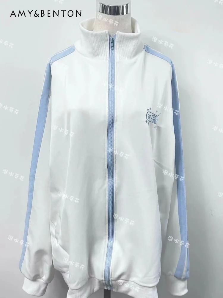 Two-dimensional Cute Embroidery Oversized Coat Women Japanese Style Subculture Splicing Color Gothic Casual Zipper Sweatshirt
Two-dimensional Cute Embroidery Oversized Coat Women Japanese Style Subculture Splicing Color Gothic Casual Zipper Sweatshirt