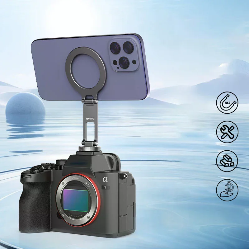 Universal camera hot shoe magnetic phone holder suitable for photo and video monitor holder
Universal camera hot shoe magnetic phone holder suitable for photo and video monitor holder
