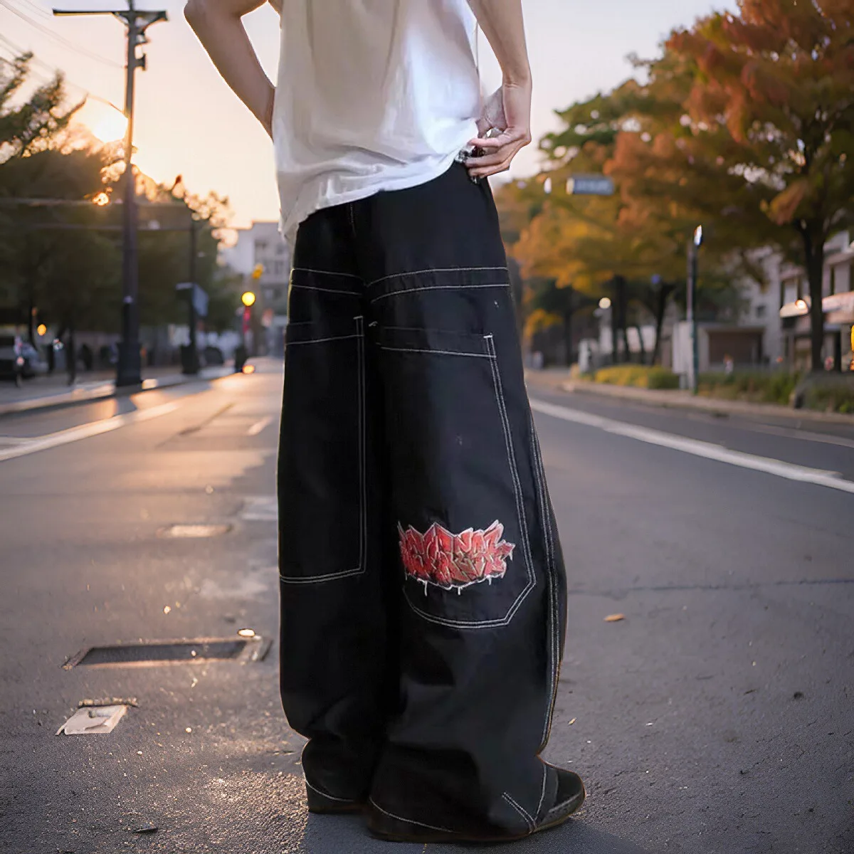 Джинсовые джинсы с низкой талией в стиле хип-хоп для скейтборда с вышивкой, летние свободные прямые джинсы с прямыми штанинами
Джинсовые джинсы с низкой талией в стиле хип-хоп для скейтборда с вышивкой, летние свободные прямые джинсы с прямыми штанинами