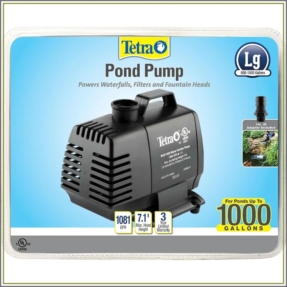 1000 GPH Pond Pump for Waterfalls, Filters & Fountains, Ponds 500-1000 Gallons
1000 GPH Pond Pump for Waterfalls, Filters & Fountains, Ponds 500-1000 Gallons