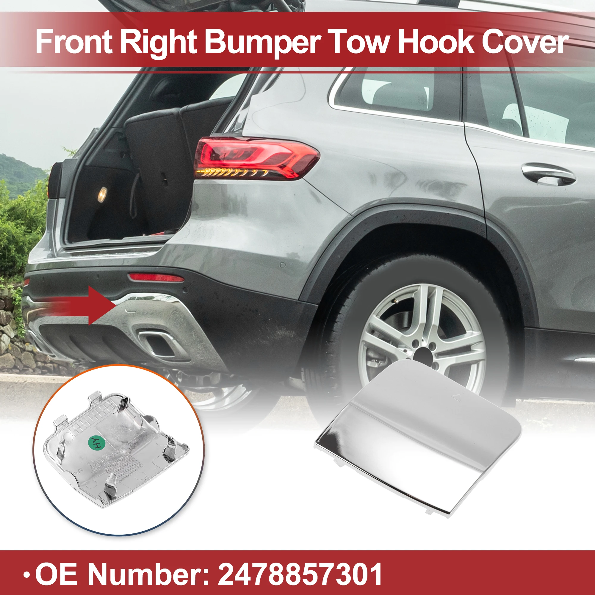 X Autohaux Car Tow Hook Cover Cap for Mercedes-Benz GLB250 No.2478857301 Silver Tone
X Autohaux Car Tow Hook Cover Cap for Mercedes-Benz GLB250 No.2478857301 Silver Tone