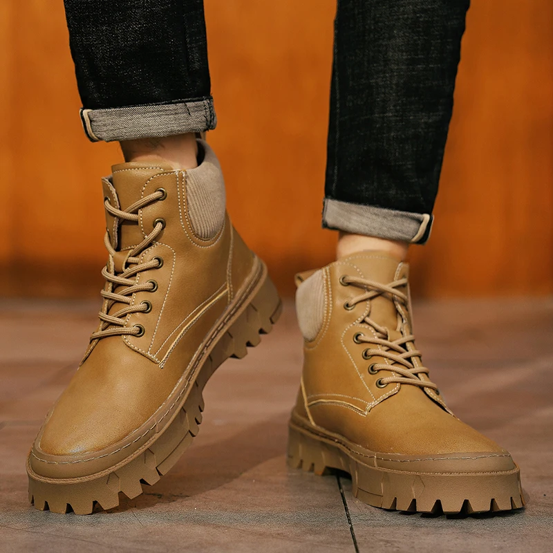 Men's high top leather shoes Luxury and high-quality genuine leather Party outdoor leisure motorcycle thick soled men's boots
Men's high top leather shoes Luxury and high-quality genuine leather Party outdoor leisure motorcycle thick soled men's boots