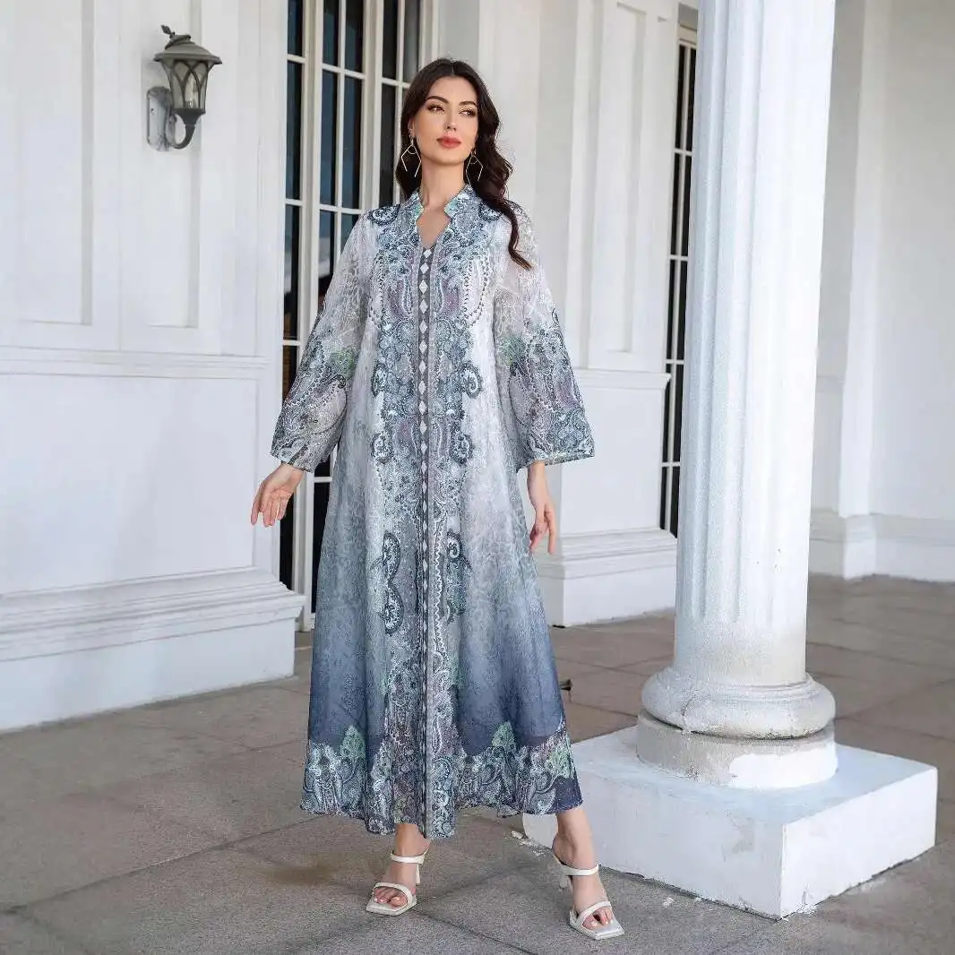 241112 Muslim Women's Long Robe Embroidered Fabric Printed Rhinestone Women's Long Skirt Dress Abayas Dubai Luxury Islam Elegant
241112 Muslim Women's Long Robe Embroidered Fabric Printed Rhinestone Women's Long Skirt Dress Abayas Dubai Luxury Islam Elegant