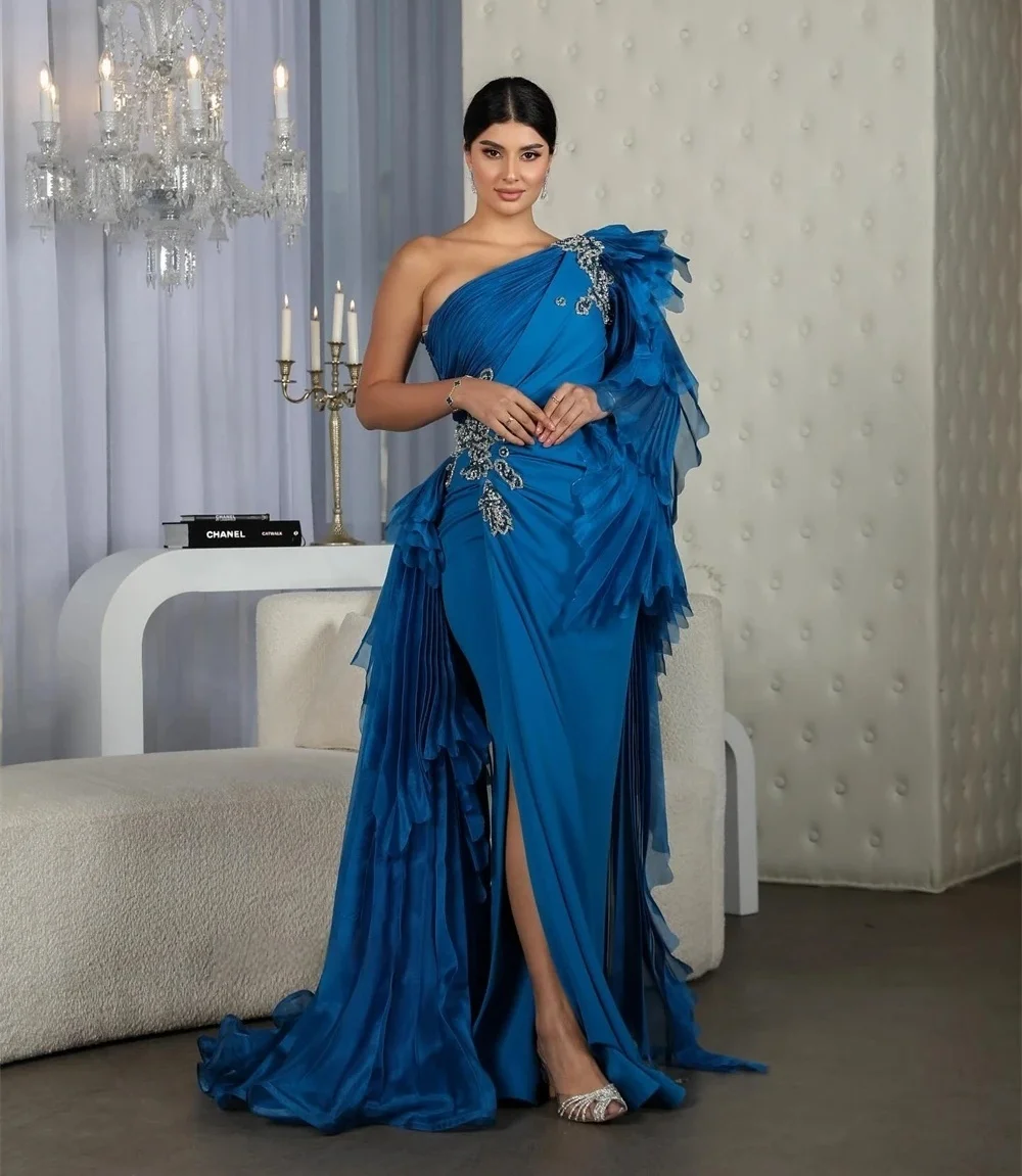 Blue Slit Bead Formal Long Bespoke Occasion Gown Evening Dresses Pastrol Unisex Jersey Retro Dubai Saudi Arabic Prom Customized
Blue Slit Bead Formal Long Bespoke Occasion Gown Evening Dresses Pastrol Unisex Jersey Retro Dubai Saudi Arabic Prom Customized