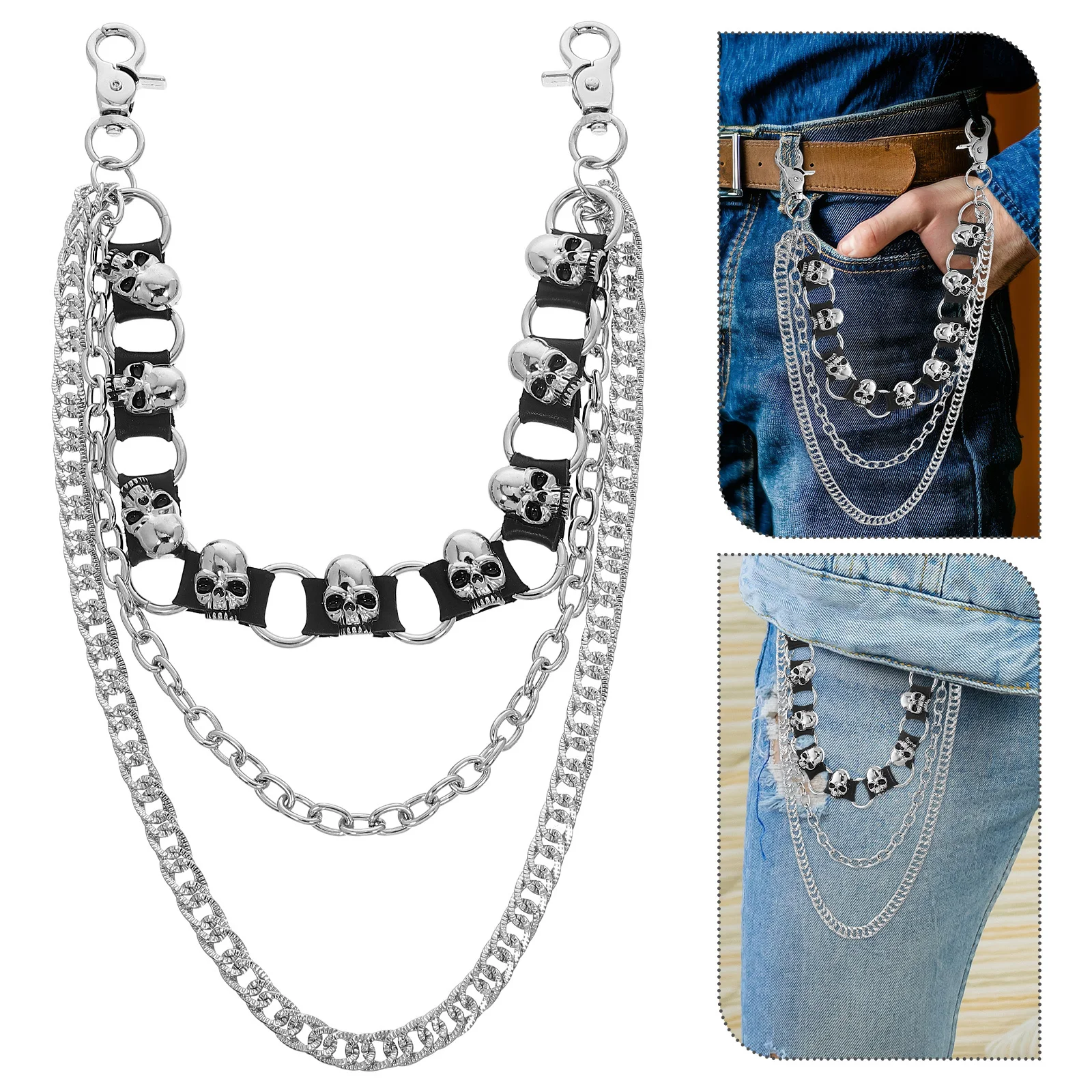 Skull Head Pants Punk Multi-Layered Alloy Hip Hop Rock Belt Denim Chain Durable Unisex Chain For Jeans Men Women Daily Wear
Skull Head Pants Punk Multi-Layered Alloy Hip Hop Rock Belt Denim Chain Durable Unisex Chain For Jeans Men Women Daily Wear