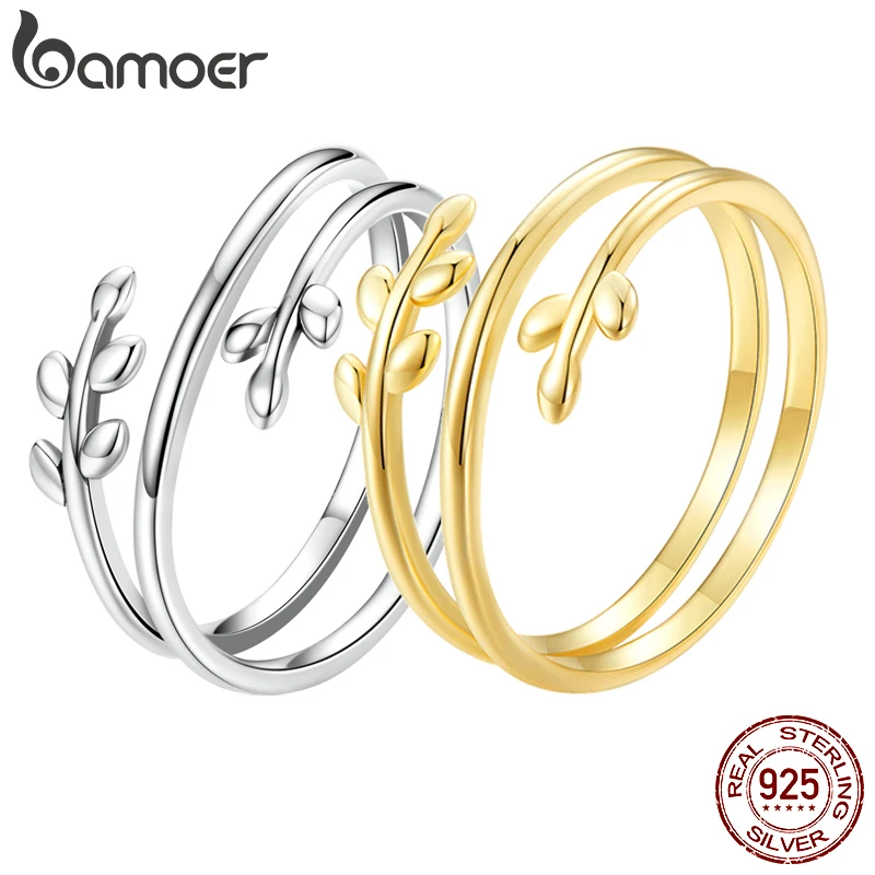Bamoer 925 Sterling Silver Leaves Adjustable Ring Trendy Multilayer Leaf Open Ring for Women Fashion Jewelry Gift 2 Colors
Bamoer 925 Sterling Silver Leaves Adjustable Ring Trendy Multilayer Leaf Open Ring for Women Fashion Jewelry Gift 2 Colors