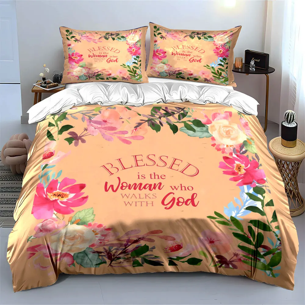 "Floral Inspirational Decor for Women" kid's and adults' bedroom decor, Exquisite three-piece bedding set gift
"Floral Inspirational Decor for Women" kid's and adults' bedroom decor, Exquisite three-piece bedding set gift