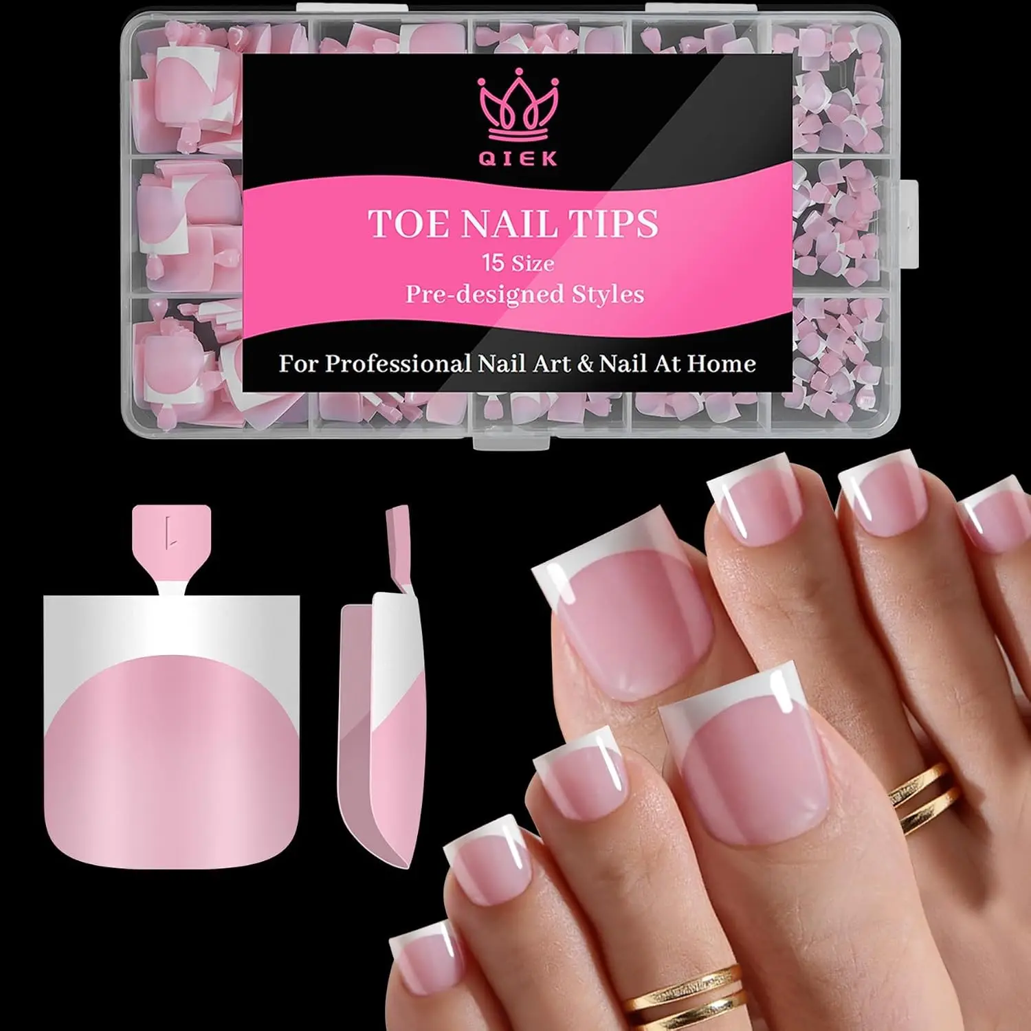 150 Pcs Toe Nails Press On French Tips, 15 Sizes Baby Pink Square Full Cover Fake Nails with Primer & Base Coat
150 Pcs Toe Nails Press On French Tips, 15 Sizes Baby Pink Square Full Cover Fake Nails with Primer & Base Coat