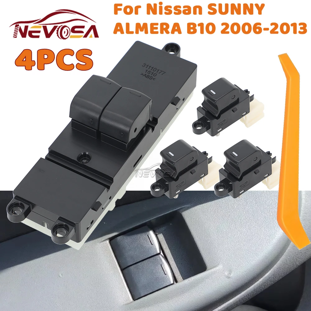 Front Left Driver For Nissan Almera Classic B10 Sunny B10 2006 2007 2008-2013 Power Window Switch Button 25400-95F0B 25411-95F0B
Front Left Driver For Nissan Almera Classic B10 Sunny B10 2006 2007 2008-2013 Power Window Switch Button 25400-95F0B 25411-95F0B