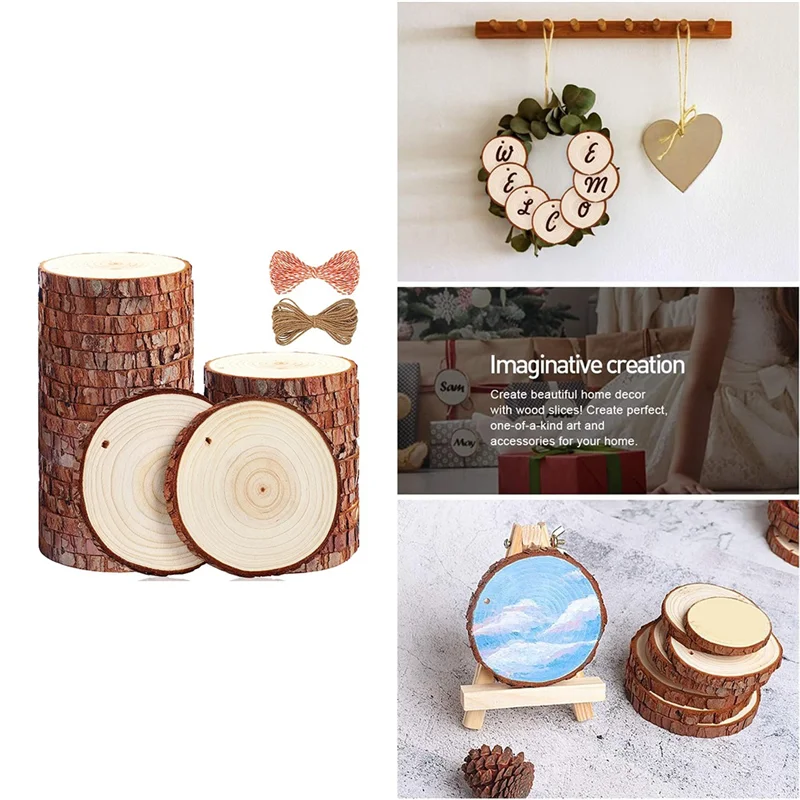 30Piece Natural Rounds Unfinished Wooden Circles Wood Ornaments Craft Supplies Wood Slices 3.5-4.0 Inch
30Piece Natural Rounds Unfinished Wooden Circles Wood Ornaments Craft Supplies Wood Slices 3.5-4.0 Inch