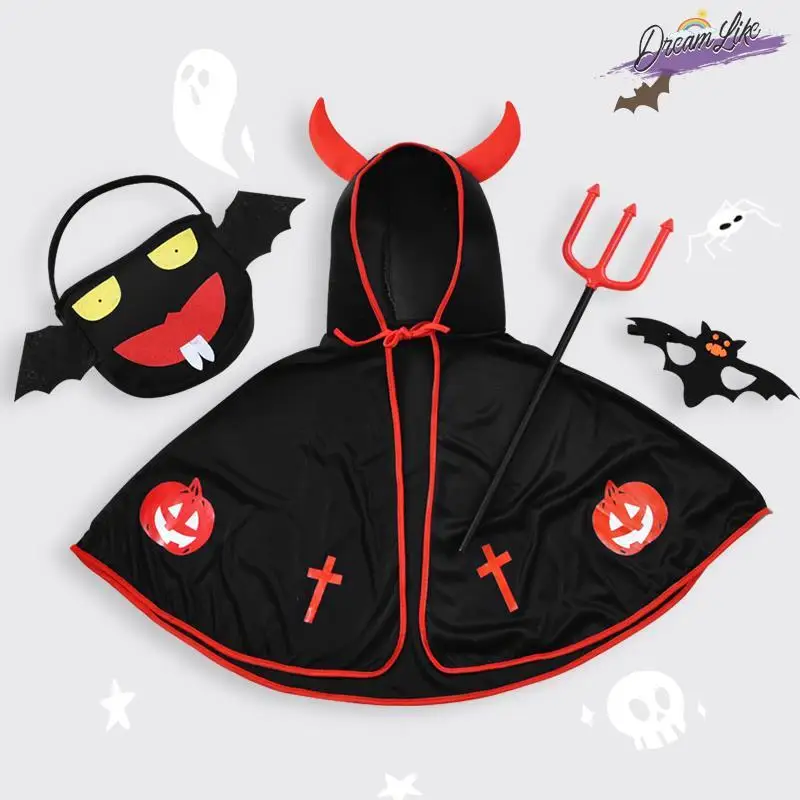 Halloween Children's Costume Robe Cowl Neck Devil Boys Girls Clothing Infant Toddler Cosplay Outfit Stage Performance
Halloween Children's Costume Robe Cowl Neck Devil Boys Girls Clothing Infant Toddler Cosplay Outfit Stage Performance