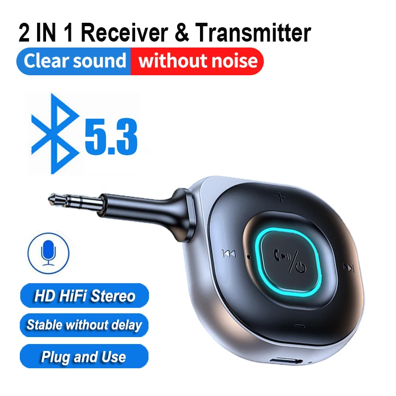 2 в 1 беспроводной приемник Bluetooth 5,3 адаптер передатчика 3,5 мм AUX разъем Громкая связь для автомобильного радио Музыка Аудио наушники тв
2 в 1 беспроводной приемник Bluetooth 5,3 адаптер передатчика 3,5 мм AUX разъем Громкая связь для автомобильного радио Музыка Аудио наушники тв