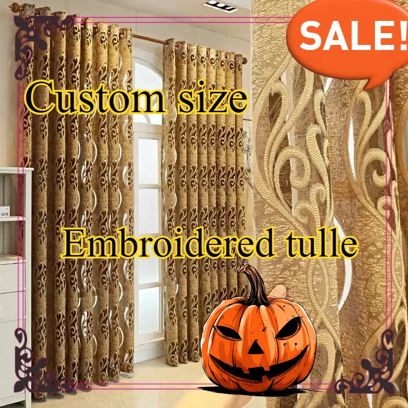 European-style Luxury Hollowed-out Window Screen Curtain Living Room Bedroom Balcony Sunscreen Coffee Color Shading 
European-style Luxury Hollowed-out Window Screen Curtain Living Room Bedroom Balcony Sunscreen Coffee Color Shading