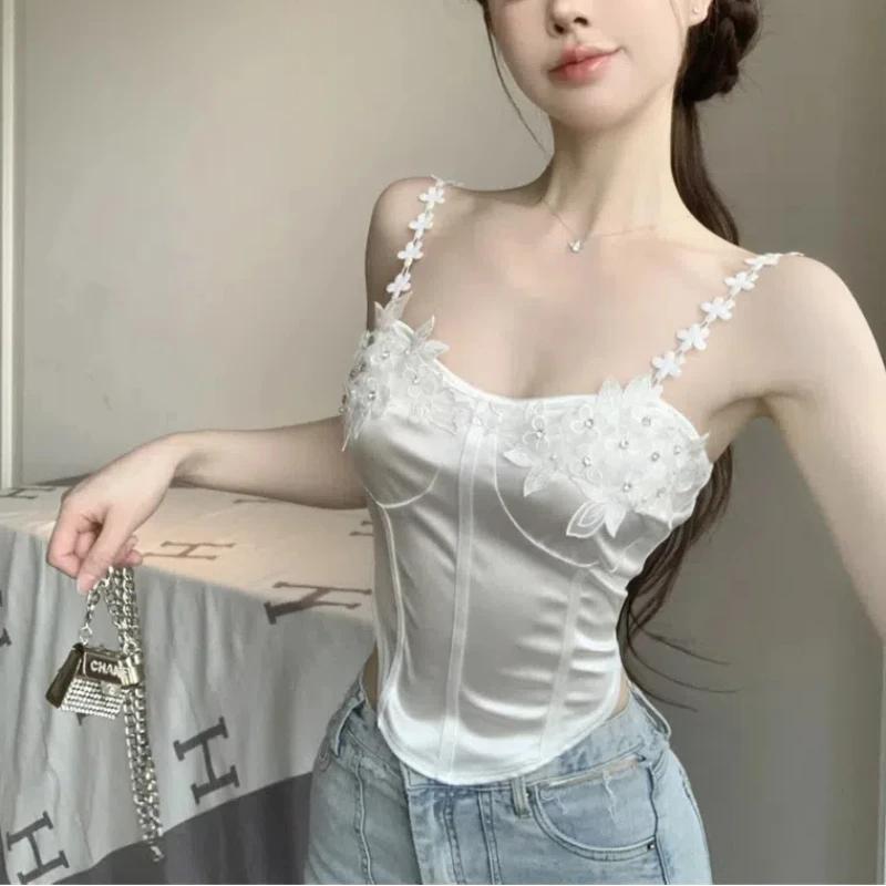 Summer French Sweet Spicy Girl Pure Desire Sexy 2024 Women's Spliced Rhinestone Flower Fashion Solid Slim Sleeveless Camis Tops
Summer French Sweet Spicy Girl Pure Desire Sexy 2024 Women's Spliced Rhinestone Flower Fashion Solid Slim Sleeveless Camis Tops