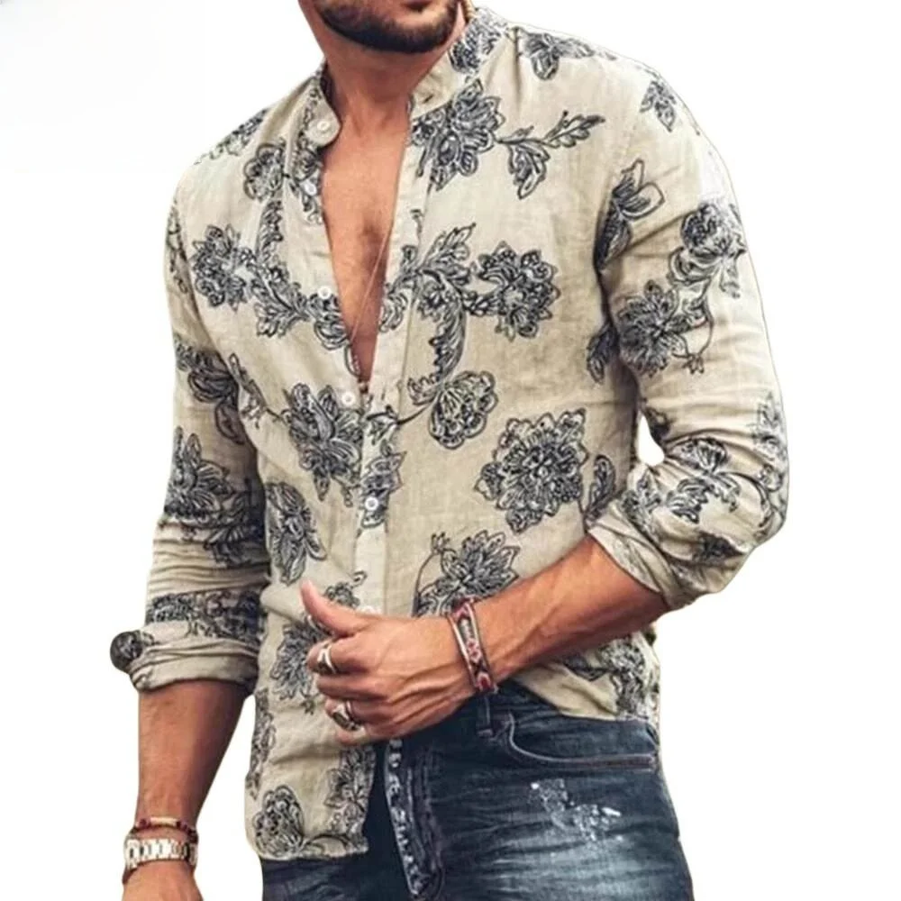 Men's Casual Fashion Floral Print Slim Fit Long Sleeve Shirt Comfortable Polyester Material Durable PU Leather Autumn Wear
Men's Casual Fashion Floral Print Slim Fit Long Sleeve Shirt Comfortable Polyester Material Durable PU Leather Autumn Wear