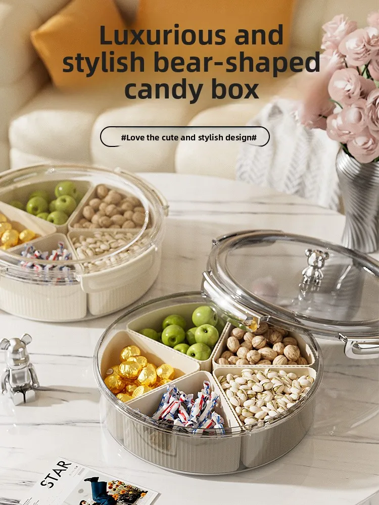 Luxury Sealed Fruit Nut Candy Dish New Year Home Living Room Storage Box round Shape PP Plastic Material Food Storage Organizer
Luxury Sealed Fruit Nut Candy Dish New Year Home Living Room Storage Box round Shape PP Plastic Material Food Storage Organizer