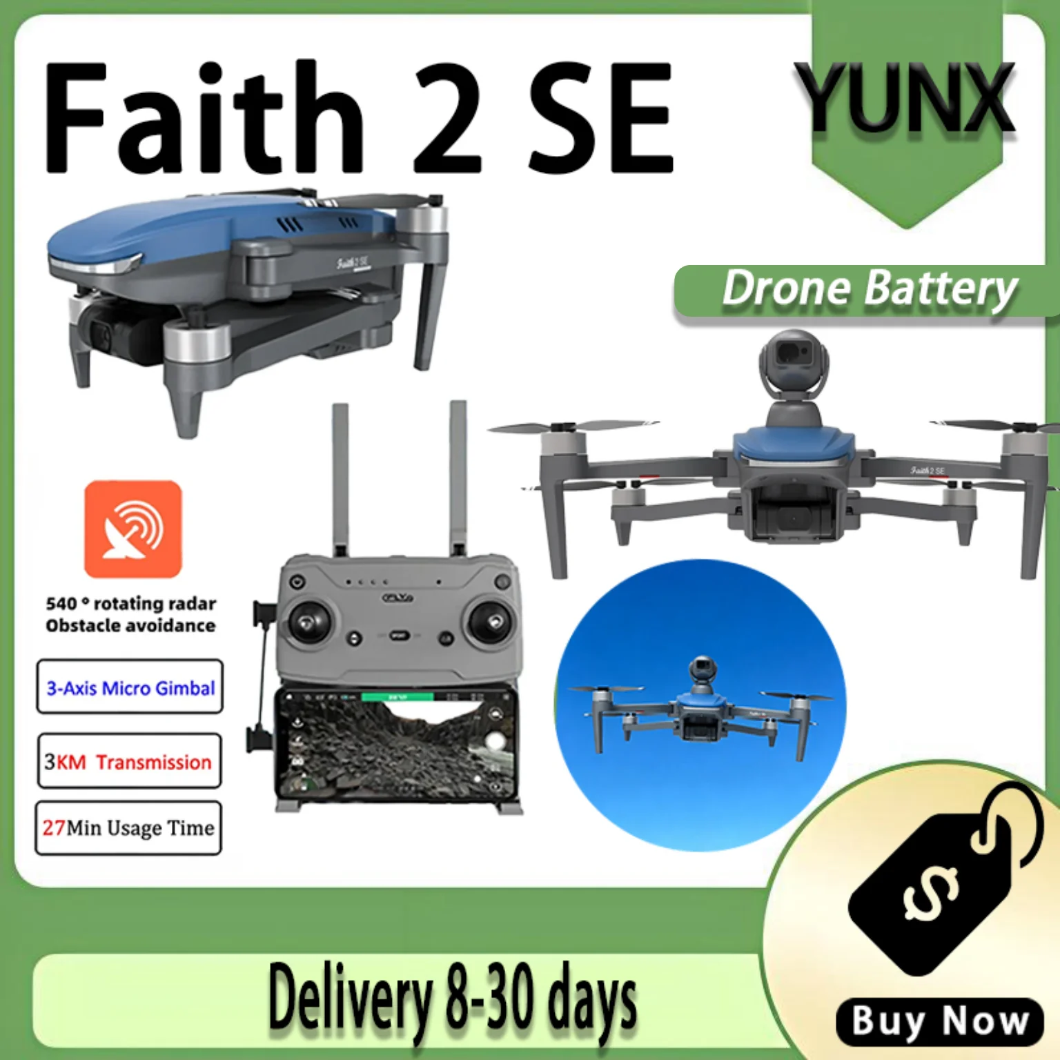 Faith 2 SE RC Drone with 540° Obstacle Avoidance, 3-Axis Gimbal, 4K Camera, GPS & 3KM FPV, Professional Quadcopter UAV Compared
Faith 2 SE RC Drone with 540° Obstacle Avoidance, 3-Axis Gimbal, 4K Camera, GPS & 3KM FPV, Professional Quadcopter UAV Compared