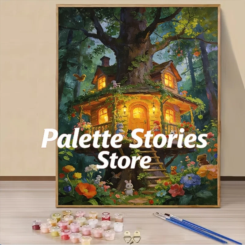 Frameless 1 Set of DIY Easy-to-draw Acrylic Canvas Painting Kit for Adult Beginners and Enthusiasts, "Treehouse in the Forest w
Frameless 1 Set of DIY Easy-to-draw Acrylic Canvas Painting Kit for Adult Beginners and Enthusiasts, "Treehouse in the Forest w
