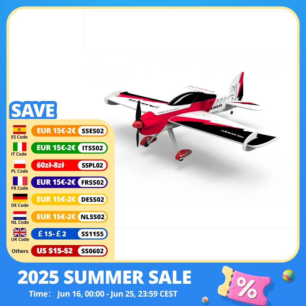 VolantexRC Saber 920 756-2 EPO 920mm Wingspan 3D Aerobatic Aircraft RC Airplane KIT/PNP
VolantexRC Saber 920 756-2 EPO 920mm Wingspan 3D Aerobatic Aircraft RC Airplane KIT/PNP