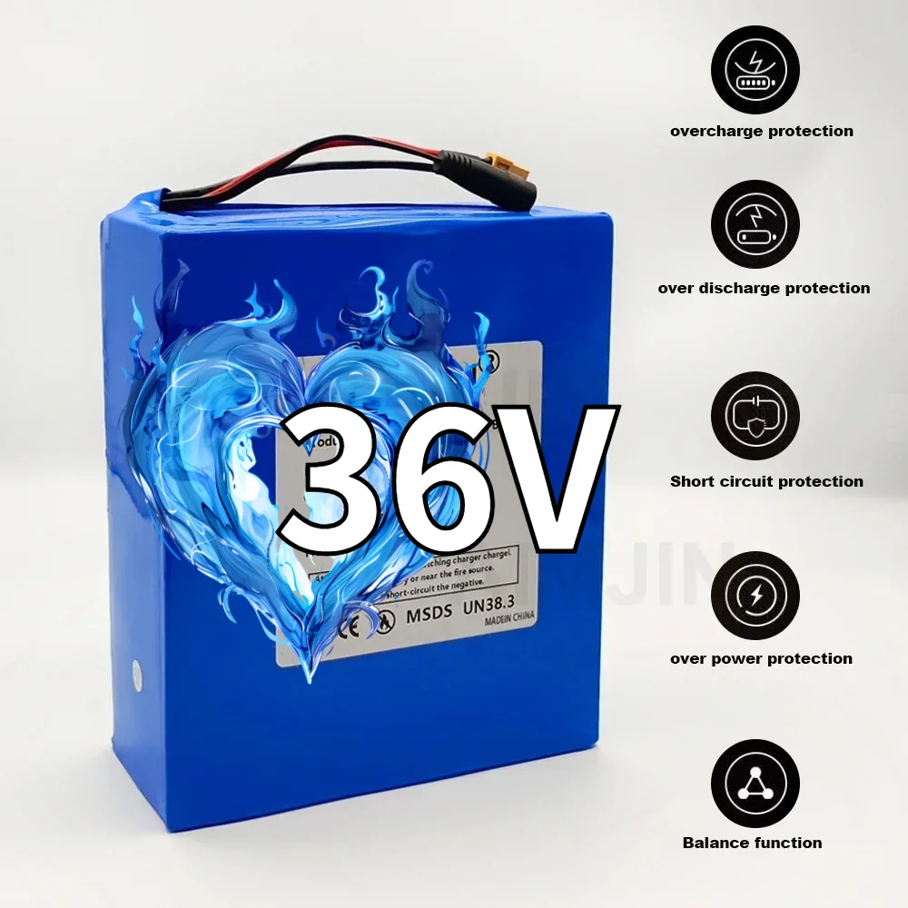 36V 30000mAh 18650 Class A lithium 10S8P battery pack, 1500W high power built-in BMS,for various energy storage backup
36V 30000mAh 18650 Class A lithium 10S8P battery pack, 1500W high power built-in BMS,for various energy storage backup