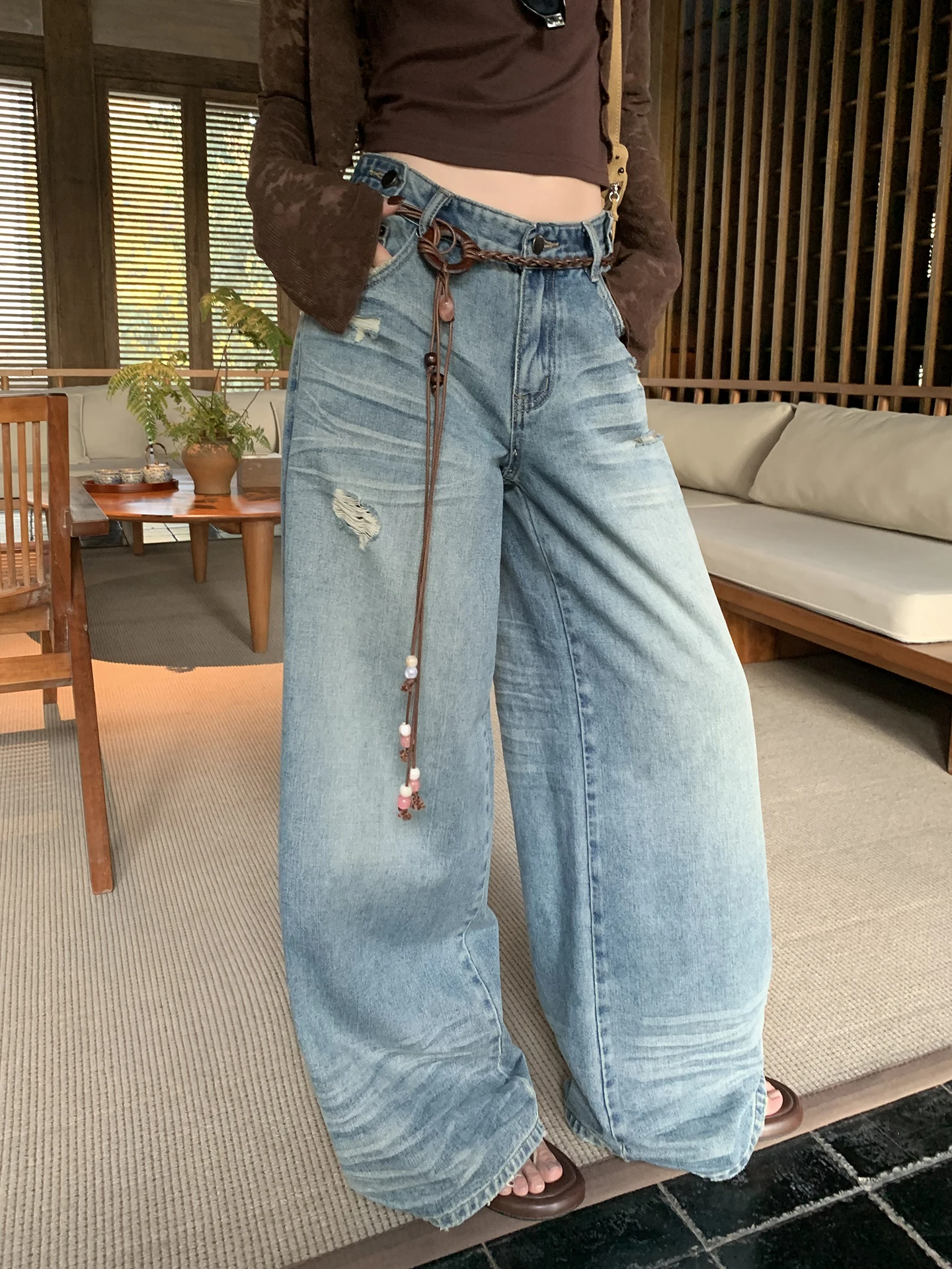 Blue Straight Leg Wide Leg Jeans Women's Spring Low Waist Versatile Casual Cotton Blend Zipper Fly Daily Wear Ladies Jeans
Blue Straight Leg Wide Leg Jeans Women's Spring Low Waist Versatile Casual Cotton Blend Zipper Fly Daily Wear Ladies Jeans