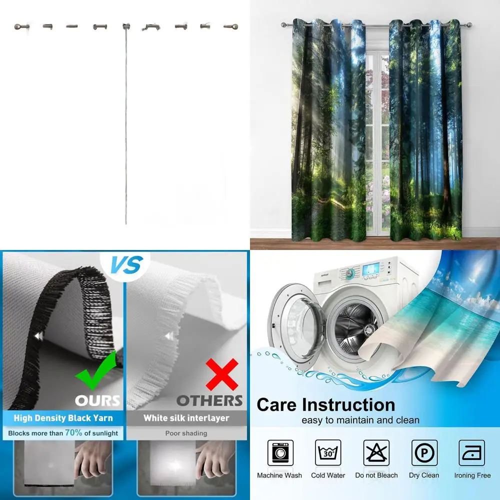 Misty Sunshine Woodland Scenery Curtains, 2-Panel Set, 52x84, Darkening for Bedroom or Living Room
Misty Sunshine Woodland Scenery Curtains, 2-Panel Set, 52x84, Darkening for Bedroom or Living Room