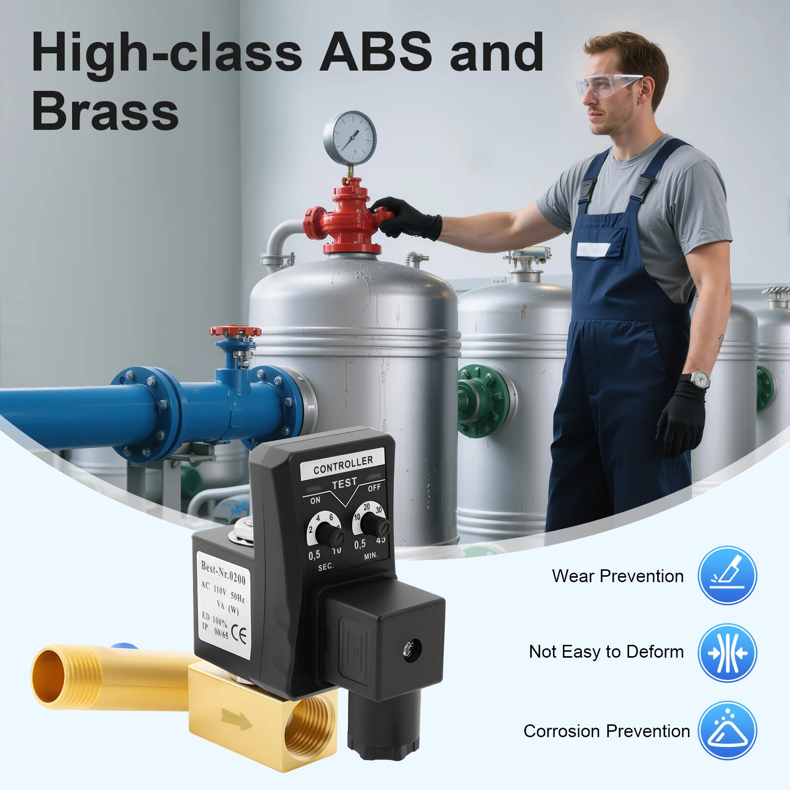 Unidirectional Direct-acting Valve AC110V 50Hz, 1.6Mpa Split-type Drain Valve, Automatic Drain Valve with Power Cord
Unidirectional Direct-acting Valve AC110V 50Hz, 1.6Mpa Split-type Drain Valve, Automatic Drain Valve with Power Cord