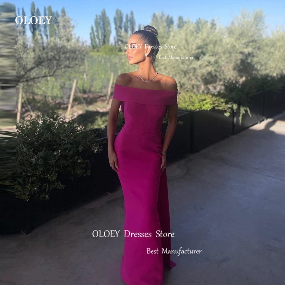 OLOEY Simple Fuschia Mermaid Evening Dresses Off the Shoulder Long Wedding Guest Party Dress Prom Gowns Big Bow Back Vestidos
OLOEY Simple Fuschia Mermaid Evening Dresses Off the Shoulder Long Wedding Guest Party Dress Prom Gowns Big Bow Back Vestidos