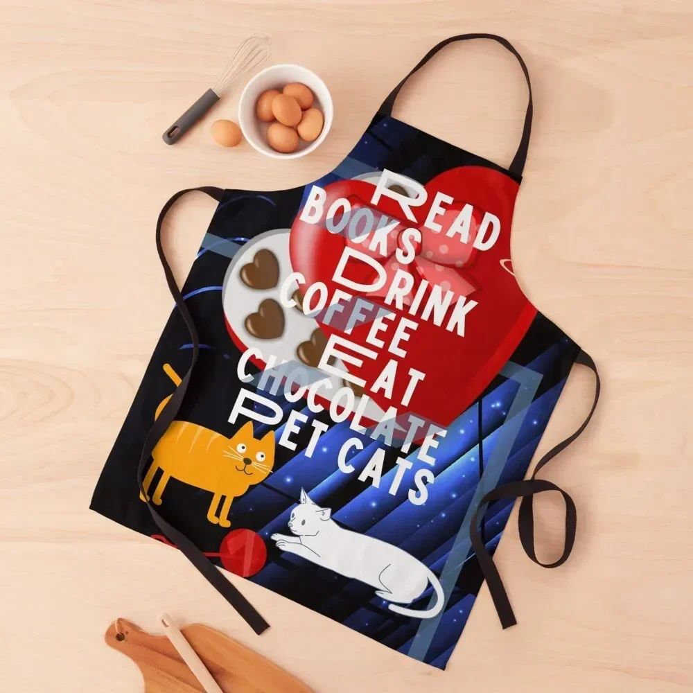 Read books, Drink coffee, Eat chocolate, Pet cats Fitted T-Shirt Apron Novelties Kitchen And Home custom women's kitchen Apron
Read books, Drink coffee, Eat chocolate, Pet cats Fitted T-Shirt Apron Novelties Kitchen And Home custom women's kitchen Apron