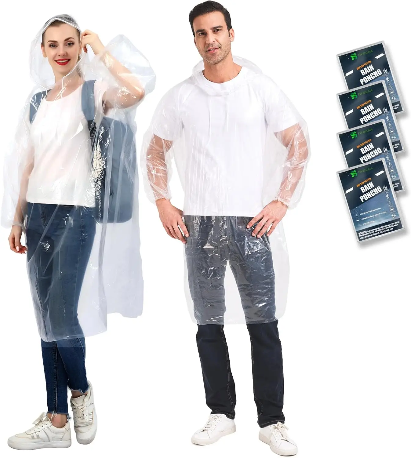 Disposable Rain Ponchos for Kids 6 Pack/Adults 4-10 Pack/Family Set - 50% Thicker Emergency Ponchos
Disposable Rain Ponchos for Kids 6 Pack/Adults 4-10 Pack/Family Set - 50% Thicker Emergency Ponchos