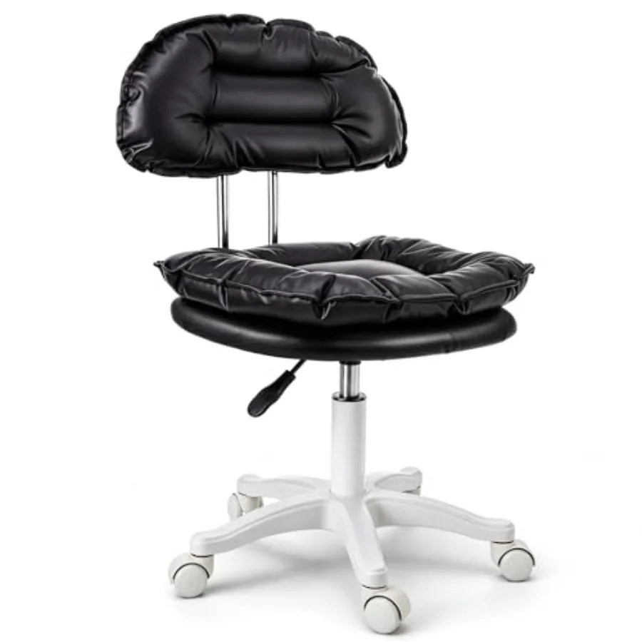 Pedicure Chair for Nail Tech 360° Swivel Rolling Stool with with Back Support Adjustable Height Armless Vanity Chairs Thick Cus
Pedicure Chair for Nail Tech 360° Swivel Rolling Stool with with Back Support Adjustable Height Armless Vanity Chairs Thick Cus