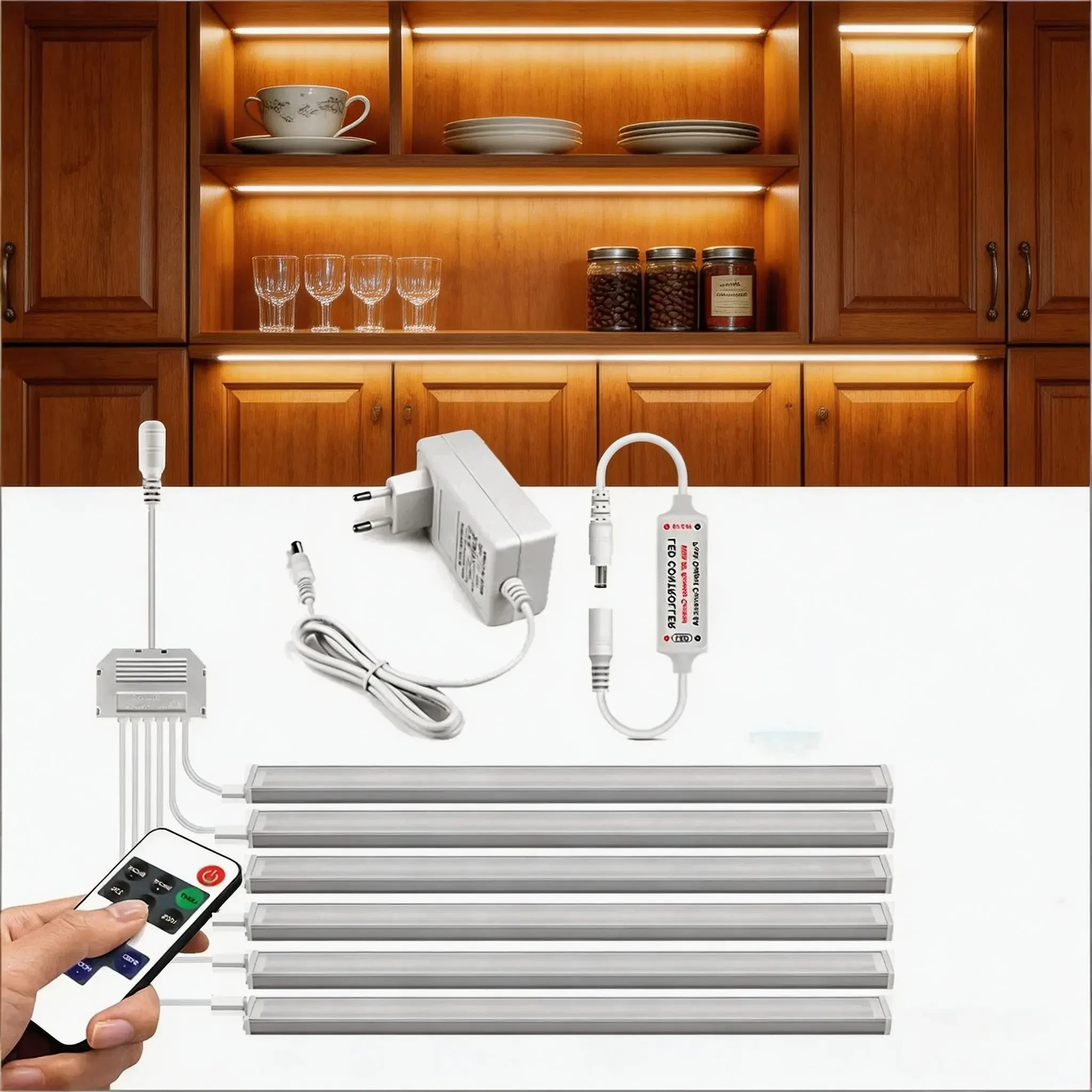 1-6PCS Dimmable LED Cabinet Light Bar Kit, 30/40/50CM, 7mm Slim Aluminum Housing, With RF Remote Control, for Kitchen Cupboard
1-6PCS Dimmable LED Cabinet Light Bar Kit, 30/40/50CM, 7mm Slim Aluminum Housing, With RF Remote Control, for Kitchen Cupboard