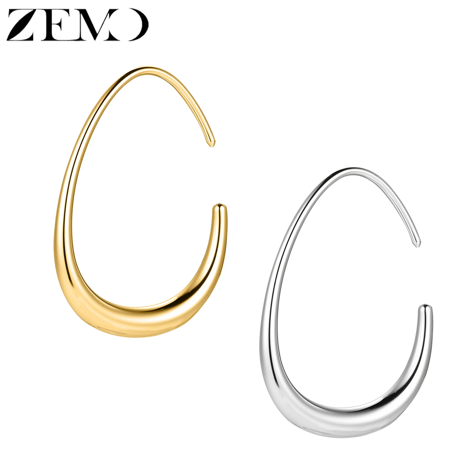 ZEMO 18G 1 Pair Teardrop Hoop Earrings Stainless Steel Women Fashion Earring Silver Gold Color Pendant Ear Rings Piercing Jewely
ZEMO 18G 1 Pair Teardrop Hoop Earrings Stainless Steel Women Fashion Earring Silver Gold Color Pendant Ear Rings Piercing Jewely