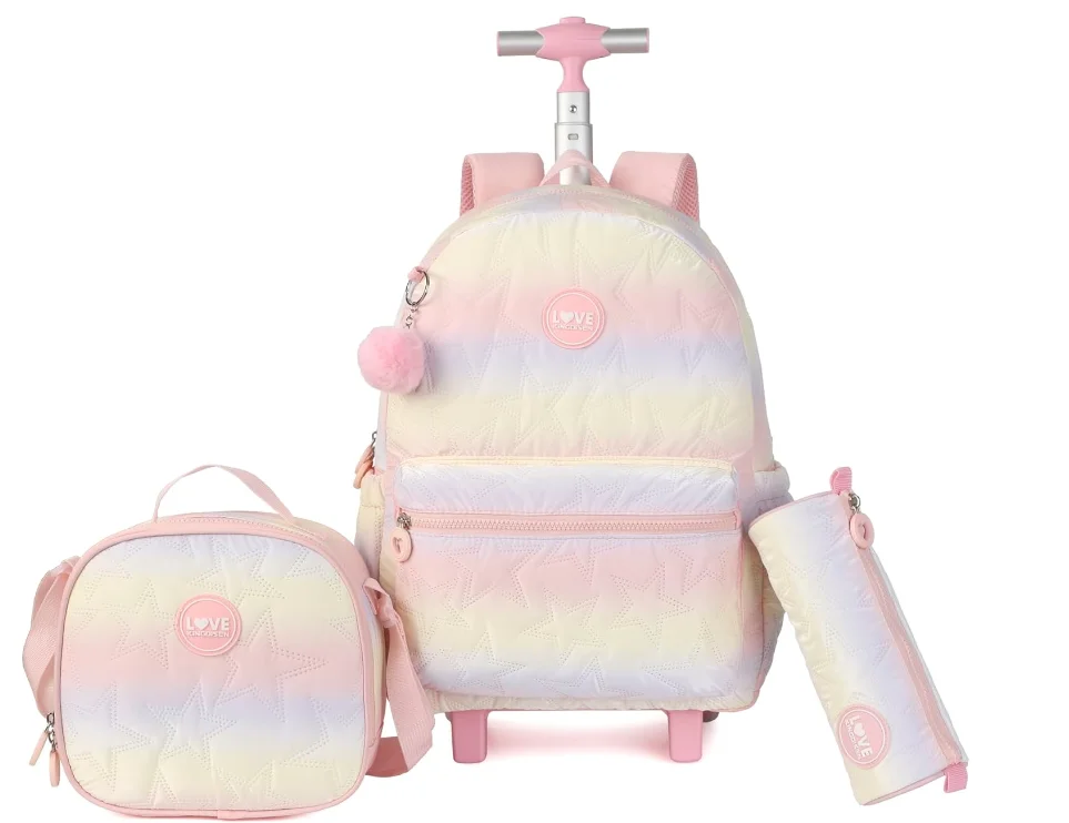 Elementary Rolling Backpack with Wheels for Girls 17 inch Rolling Backpack with Lunch Bag Wheeled Laptop Backpack with wheels
Elementary Rolling Backpack with Wheels for Girls 17 inch Rolling Backpack with Lunch Bag Wheeled Laptop Backpack with wheels