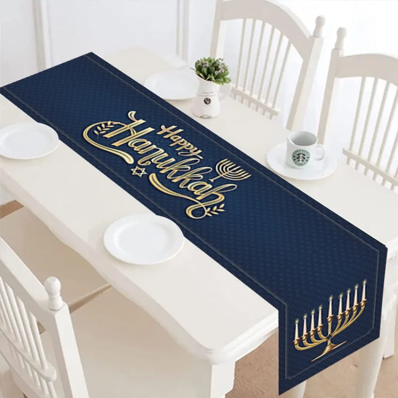 2023 Hanukkah Table Runner Hebrew Jewish Chanukah Menorah Party Decoration Candlelight Table Cloth for Home Happy Hanukkah Decor
2023 Hanukkah Table Runner Hebrew Jewish Chanukah Menorah Party Decoration Candlelight Table Cloth for Home Happy Hanukkah Decor