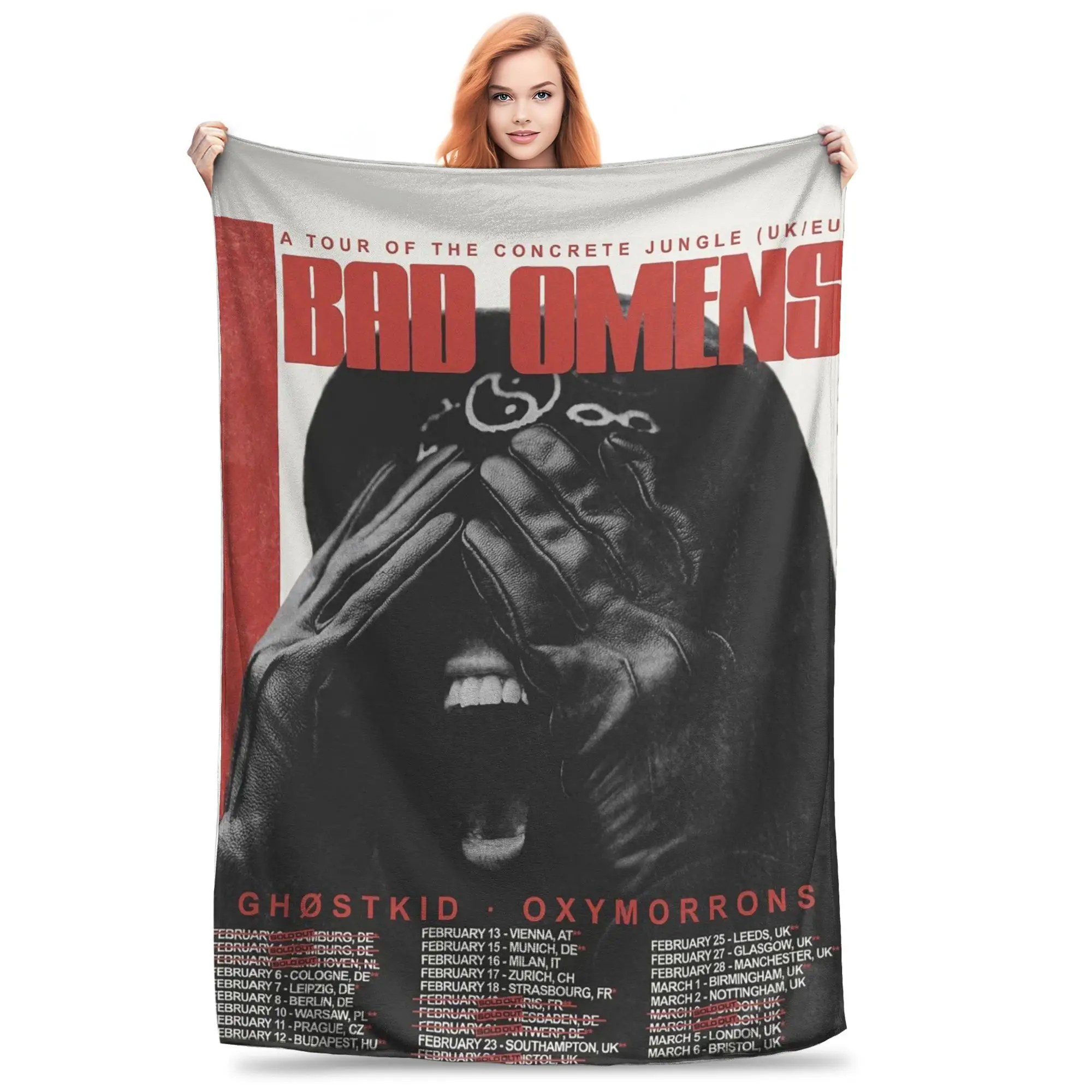 Flannel Throw Blanket Bad Omens Noah Flannel Rock Music Warm Plush Blankets Soft Bedspread for Bed Living room Home Picnic Couch
Flannel Throw Blanket Bad Omens Noah Flannel Rock Music Warm Plush Blankets Soft Bedspread for Bed Living room Home Picnic Couch