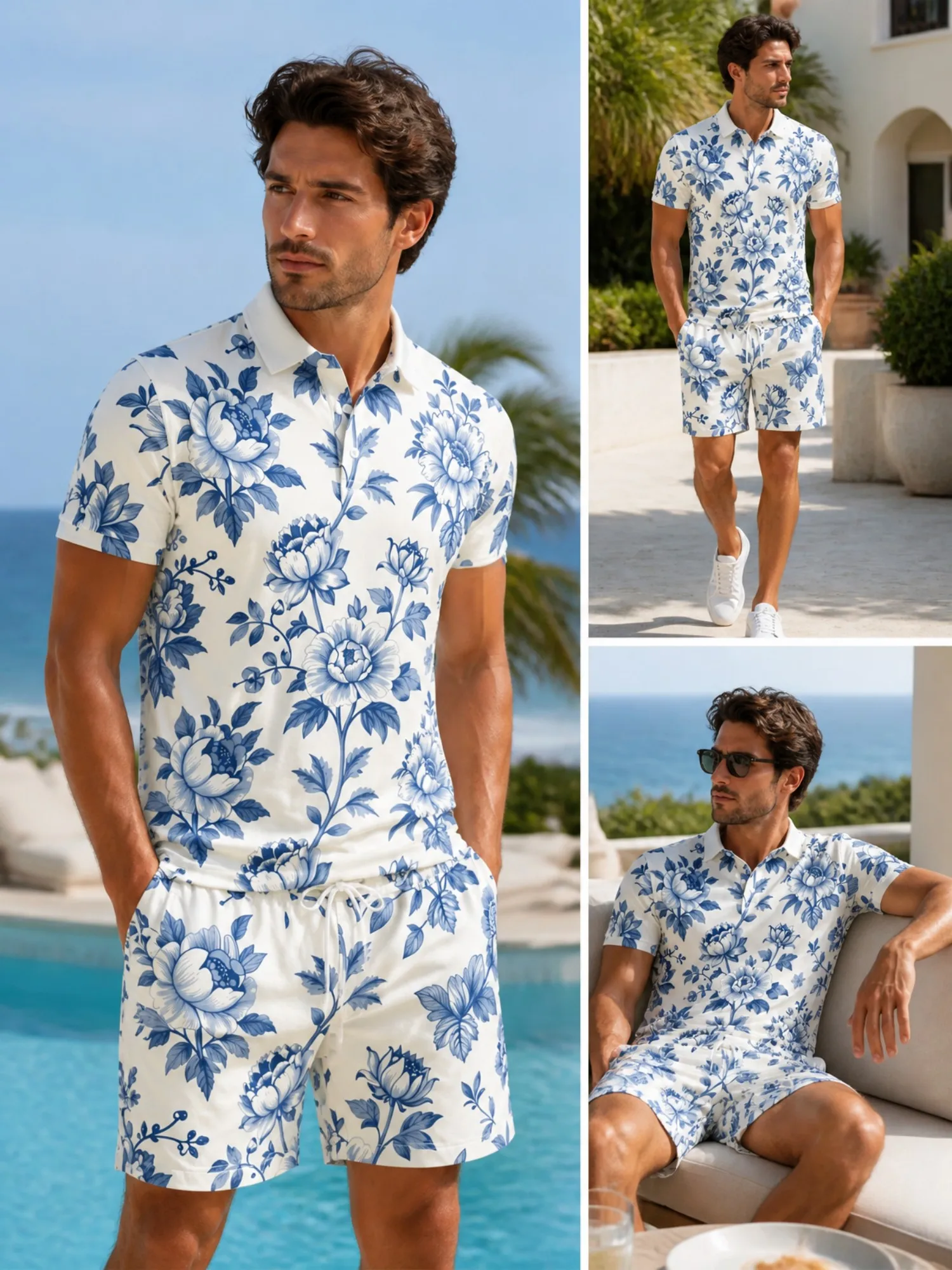 Mens Short Sleeve Polo Shirt and Shorts Set Casual Two Piece Summer Beach Vacation Matching Outfit Trendy Lightweight Lounge Top
Mens Short Sleeve Polo Shirt and Shorts Set Casual Two Piece Summer Beach Vacation Matching Outfit Trendy Lightweight Lounge Top