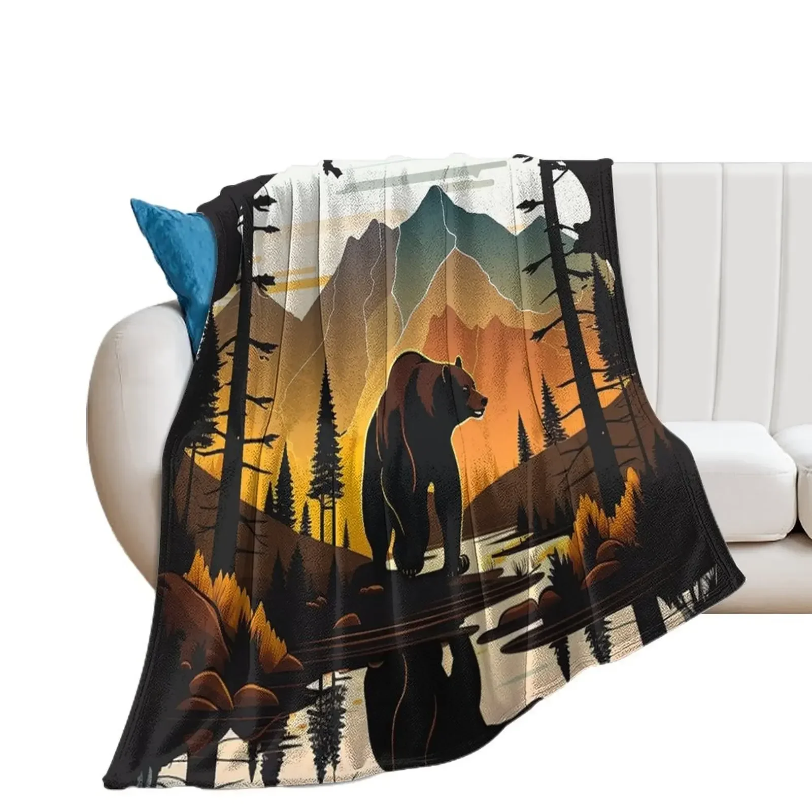 Bear and mountains Throw Blanket Plaid on the sofa Sofa Quilt Decorative Throw Beautifuls Blankets
Bear and mountains Throw Blanket Plaid on the sofa Sofa Quilt Decorative Throw Beautifuls Blankets