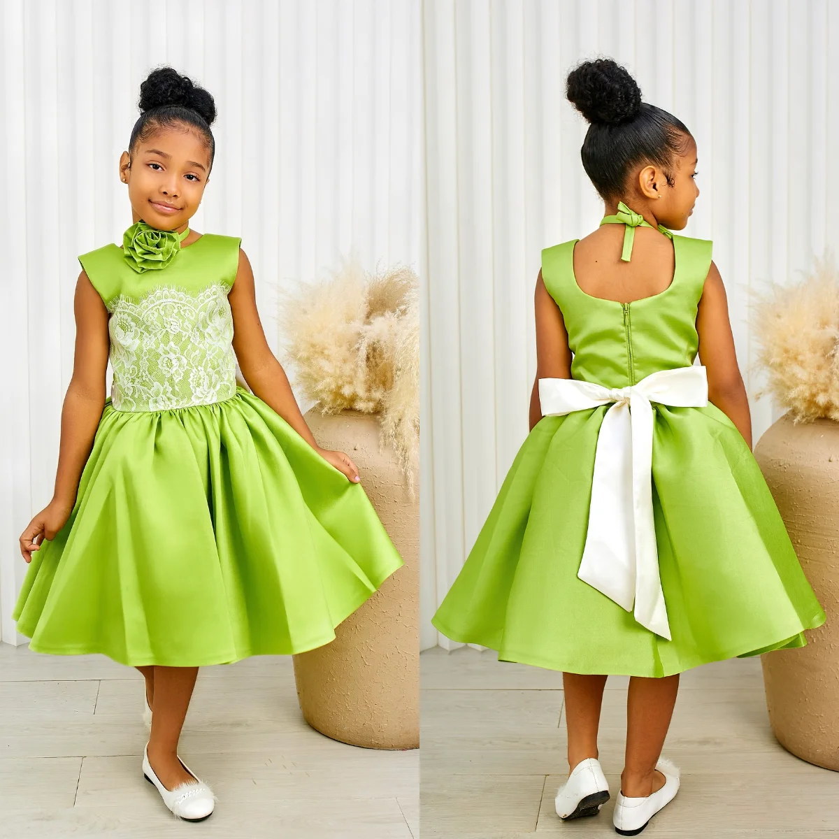 Cute Lace Floral Kids Birthday Party Dresses Customized Knee Length Bow Flower Girl Dresses for Wedding Baby Girls Prom Dress
Cute Lace Floral Kids Birthday Party Dresses Customized Knee Length Bow Flower Girl Dresses for Wedding Baby Girls Prom Dress