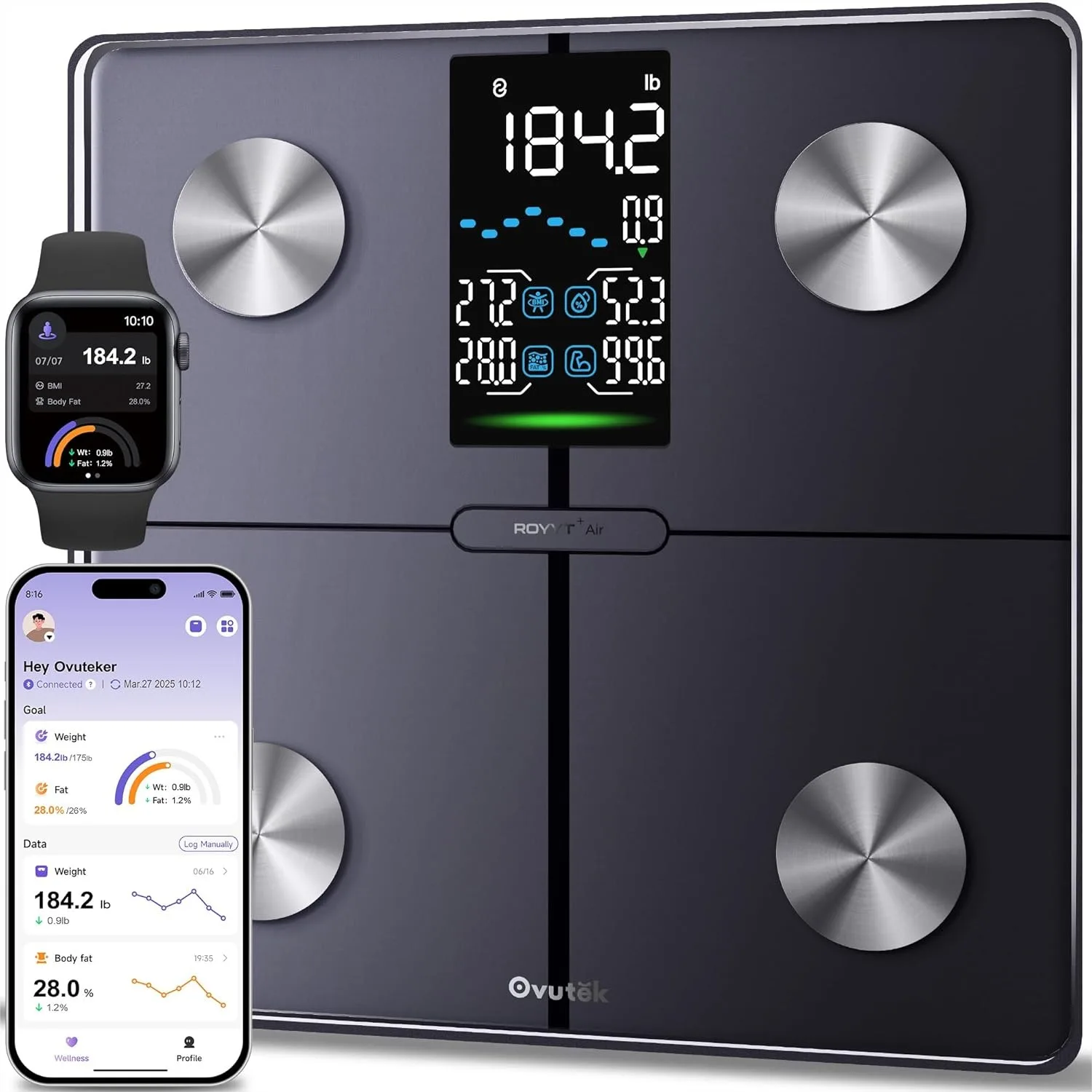 Smart Scale for Body Weight, Digital Bathroom Scale with BMI and Body Fat, Most Accurate to 0.05lb, Large Display
Smart Scale for Body Weight, Digital Bathroom Scale with BMI and Body Fat, Most Accurate to 0.05lb, Large Display