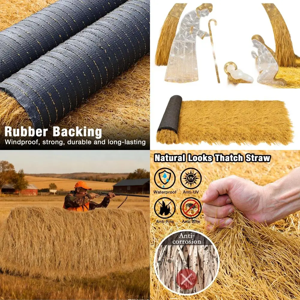 Fireproof Artificial Thatch Rug for Outdoor Christmas Villages, Farmhouse Decor, and Tiki Bar Roofs - 15' x 15.74'
Fireproof Artificial Thatch Rug for Outdoor Christmas Villages, Farmhouse Decor, and Tiki Bar Roofs - 15' x 15.74'