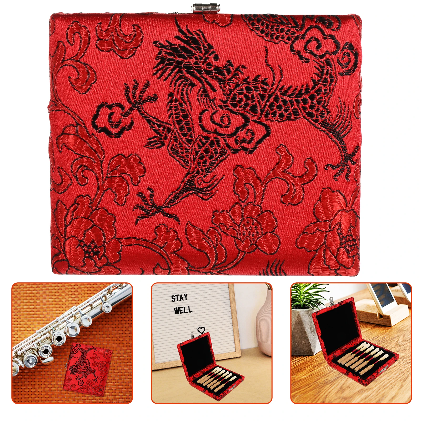 Reed Box Oboe Case with Silk Lining Portable Organizer Wood Cover Sleeve Flute Bag
Reed Box Oboe Case with Silk Lining Portable Organizer Wood Cover Sleeve Flute Bag
