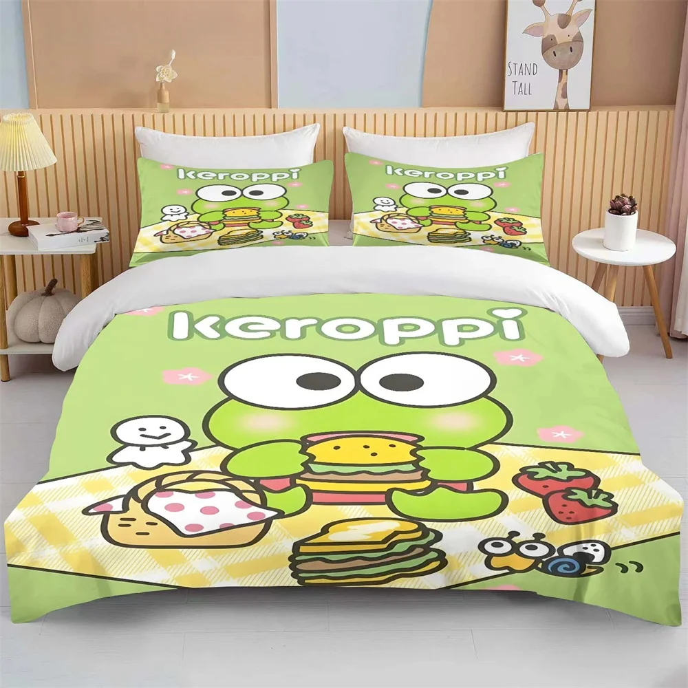 Комплект постельного белья с 3D принтом Sanrio Keroppi, пододеяльник с рисунком аниме, наволочка для мальчиков и девочек, подарок короля
Комплект постельного белья с 3D принтом Sanrio Keroppi, пододеяльник с рисунком аниме, наволочка для мальчиков и девочек, подарок короля