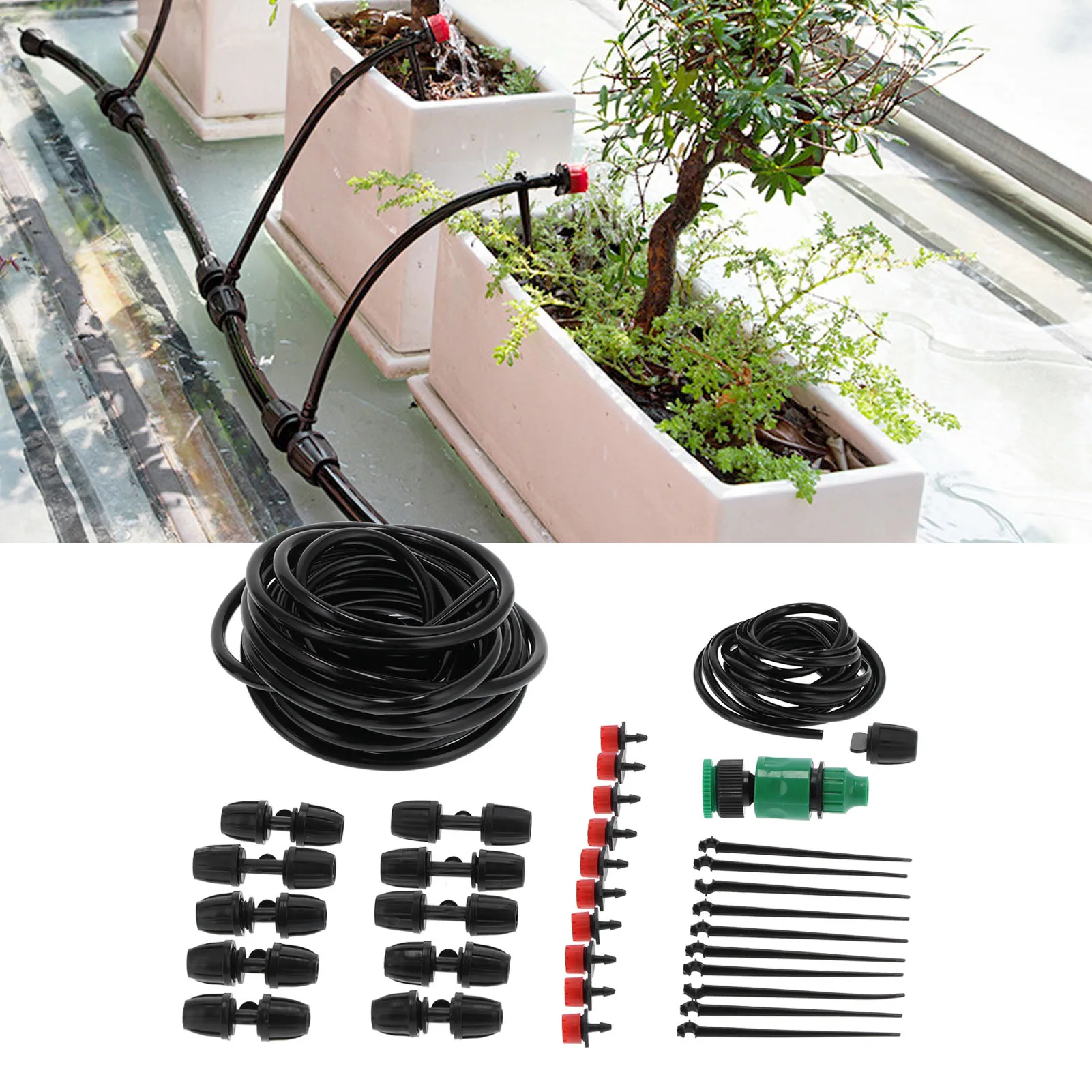 10m 10-Head Drip Irrigation System, Adjustable Automated Watering for Indoor Plants, Potted Flowers & Small Gardens
10m 10-Head Drip Irrigation System, Adjustable Automated Watering for Indoor Plants, Potted Flowers & Small Gardens